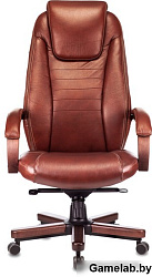 Кресло руководителя Бюрократ T-9923WALNUT светло-коричневый Leather Eichel кожа крестов. металл/дере