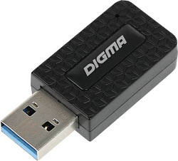 Сетевой адаптер WiFi Digma DWA-AC1300C AC1300 USB 3.0 (ант.внутр.) 1ант. (упак.:1шт)