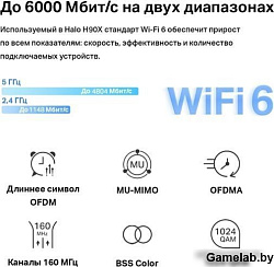 Mercusys Halo H90X(2-pack) AX6000 Домашняя Mesh Wi-Fi 6 система AX6000 Домашняя Mesh Wi-Fi 6 система