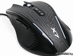 Мышь A4Tech X87 черный оптическая (2400dpi) USB (8but)