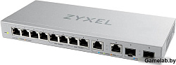 Коммутатор Zyxel XGS1010-12, 8xGE, 2x1/2,5GE, 2xSFP+, настольный, бесшумный