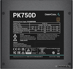 Блок питания Deepcool PK750D (ATX 2.4, 750W, PWM 120mm fan, Active PFC+DC to DC, 80+ BRONZE) RET