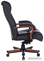 Кресло руководителя Бюрократ T-9926WALNUT черный кожа крестов. металл/дерево T-9926WALNUT/BLACK